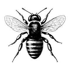 Hand drawn black and white picture of a fly on white background