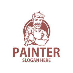 Painter man logo vector illustration