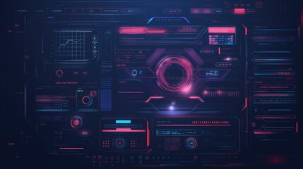 Obraz premium A futuristic, digital-inspired font on a user interface, suitable for tech-oriented web and app designs. 