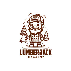 Lumberjack mascot logo vector illustration