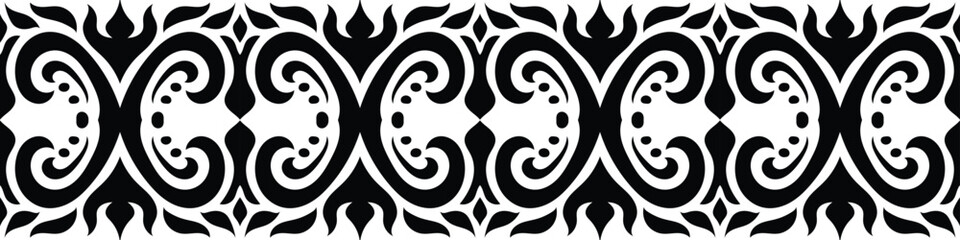 Ethnic border ornament pattern. Geometric oriental seamless pattern. Vintage element vector illustration. Baroque Floral Aztec tribal. Design for frame, textile, fabric, clothing, carpet, background.