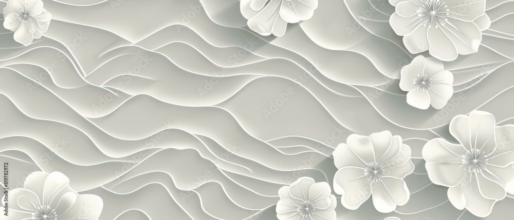 Poster the modern version of the flower pattern is a japanese background template.