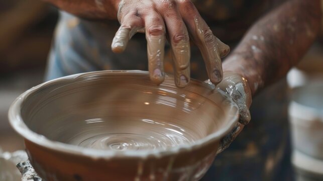 Artist's Explanation, Candid photo of artist explaining techniques to an interested buyer
