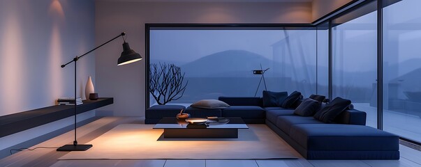 contemporary living room with a minimalist aesthetic