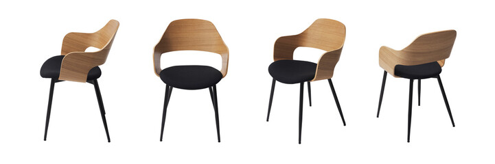 Modern elegant chair at different angles