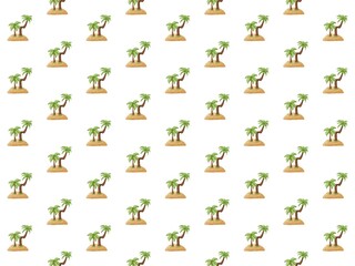 Hand Draw Summer Tropical Palm Tree Island, Seamless Pattern summer fruits , coconut tree, background, Pattern, Summer