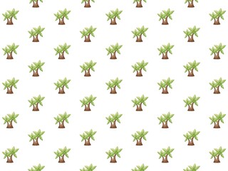 Hand Draw Summer Tropical Palm Tree Island, Seamless Pattern summer fruits , coconut tree, background, Pattern, Summer
