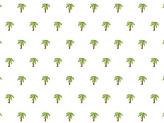 Hand Draw Summer Tropical Palm Tree Island, Seamless Pattern summer fruits , coconut tree, background, Pattern, Summer