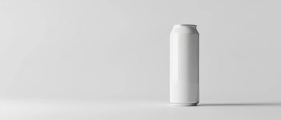 Minimalistic blank white can with a smooth surface, ready for branding. Close up
