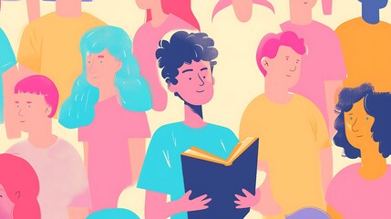 element, bookworm, lifestyle, story, symbol, reading, paper, bookstore, white, design, abstract, people, book, study, isolated, student, illustration, knowledge, vector, library, education, person, re