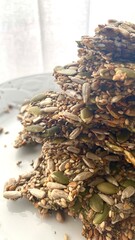 Healthy homemade crackers with seeds