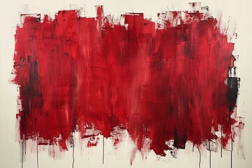 Depicting a  red paint painting in style with watercolor strokes