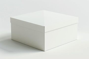 Naklejka premium White Box Packaging Mockup on Isolated Background created with Generative AI