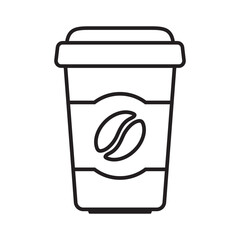 Hot coffee cup icon. Paper coffee cup icon isolated on white background.