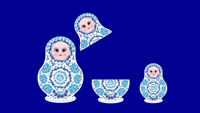  Animation, Russian wooden matryoshka doll.
