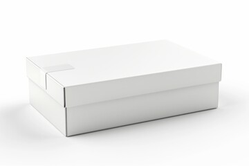 Naklejka premium White Box Packaging Mockup on Isolated Background created with Generative AI