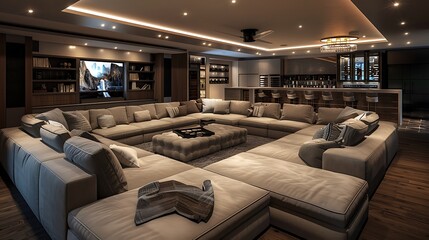 Naklejka premium high-end living room with a focus on luxury and comfort