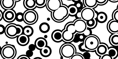 Abstract modern minimal black and white monochrome geometry sparsely positioned concentric circles pattern background