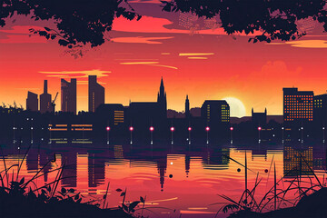 Bristol city skyline vector illustration