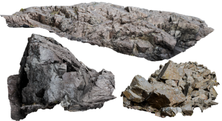 Isolated PNG cutout of a cliff on a transparent background, ideal for photobashing, matte-painting, concept art