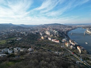 Fototapeta premium Stunning aerial view of the cityscape of Budapest, Hungary