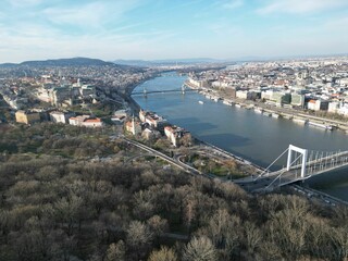 Stunning aerial view of the cityscape of Budapest, Hungary
