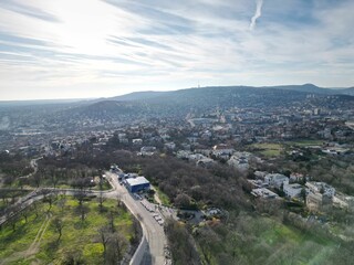 Stunning aerial view of the cityscape of Budapest, Hungary