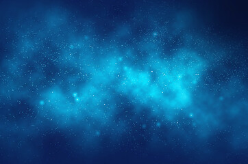 Blue Space Background with Stars and Galaxy