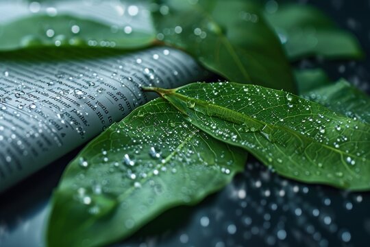 Eco-Friendly Business Practices Concept Illustrated with Digital Code and Natural Elements for Design