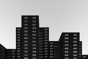 Modern residential complex against the background of the sky.