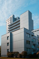 Modern building against the blue sky. Hamburg, Germany.