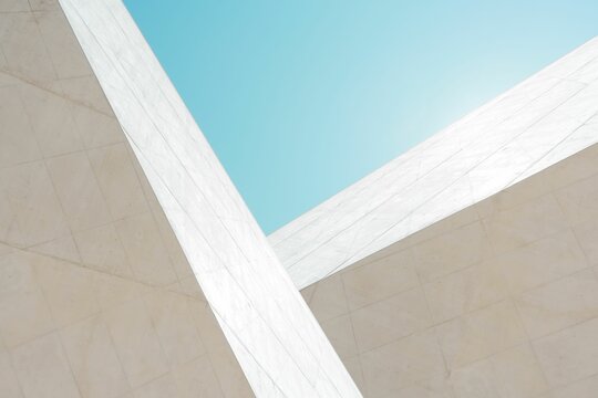 Fototapeta Contemporary and minimalist architecture backdrop.
