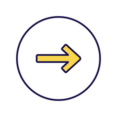 right arrow icon with white background vector stock illustration