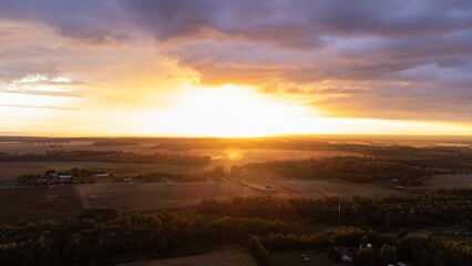Stunning aerial view of a rural landscape in Kulitse, Estonia