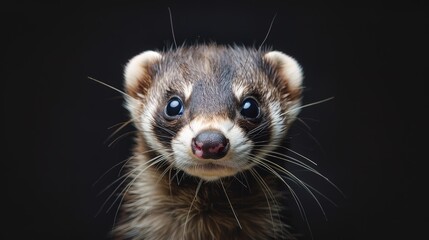 Eyecatching A Ferret portrait, wildlife photography