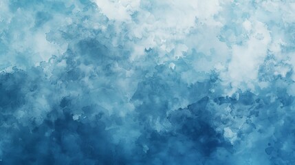 Fototapeta premium Blue watercolor abstract background. Cloud texture in watercolor. Blue watercolor abstract background.