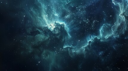 Fototapeta premium The night sky banner depicts nebulas and stars. A space background.