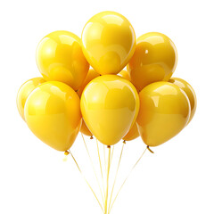 balloon yellow group on transparent background