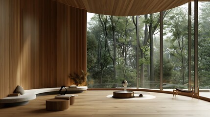 minimalist living room with an organic design