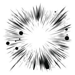 Comic Radial Speed Lines Monochrome Explosion Paint Splatter