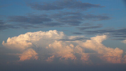 A dramatic clouds with orange and blue skies in Asia