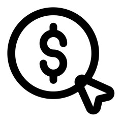 Pay Per Click Icon in Line Style