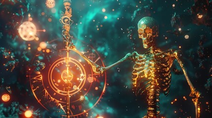 Golden Skeletons Mystical Arcane Power in a Dark Setting