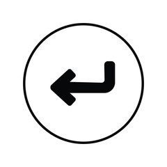 turn back icon with white background vector stock illustration