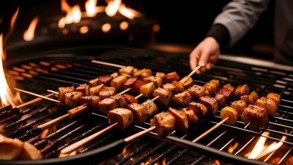 Barbeque-cooked non-vegetarian food