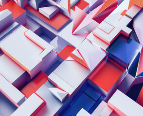 Abstract geometric patterns inspired by online commerce platforms, 3D render