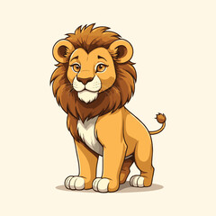 Cute Lion Cartoon Illustration