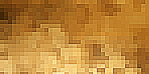 Abstract Gold square pixel mosaic background, Golden pixel background. Stylish template for presentation, advertising, banner, New Gold Design