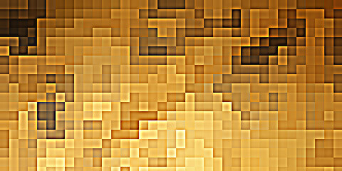 Abstract Gold square pixel mosaic background, Golden pixel background. Stylish template for presentation, advertising, banner, New Gold Design