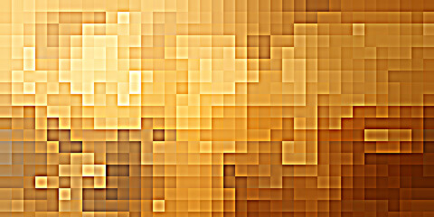 Abstract Gold square pixel mosaic background, Golden pixel background. Stylish template for presentation, advertising, banner, New Gold Design